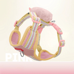 Lightweight Colorblock Dog Harness with Plush Monster Charm