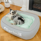 Semi-Enclosed Plush Dog Bed for Winter Warmth and Comfort