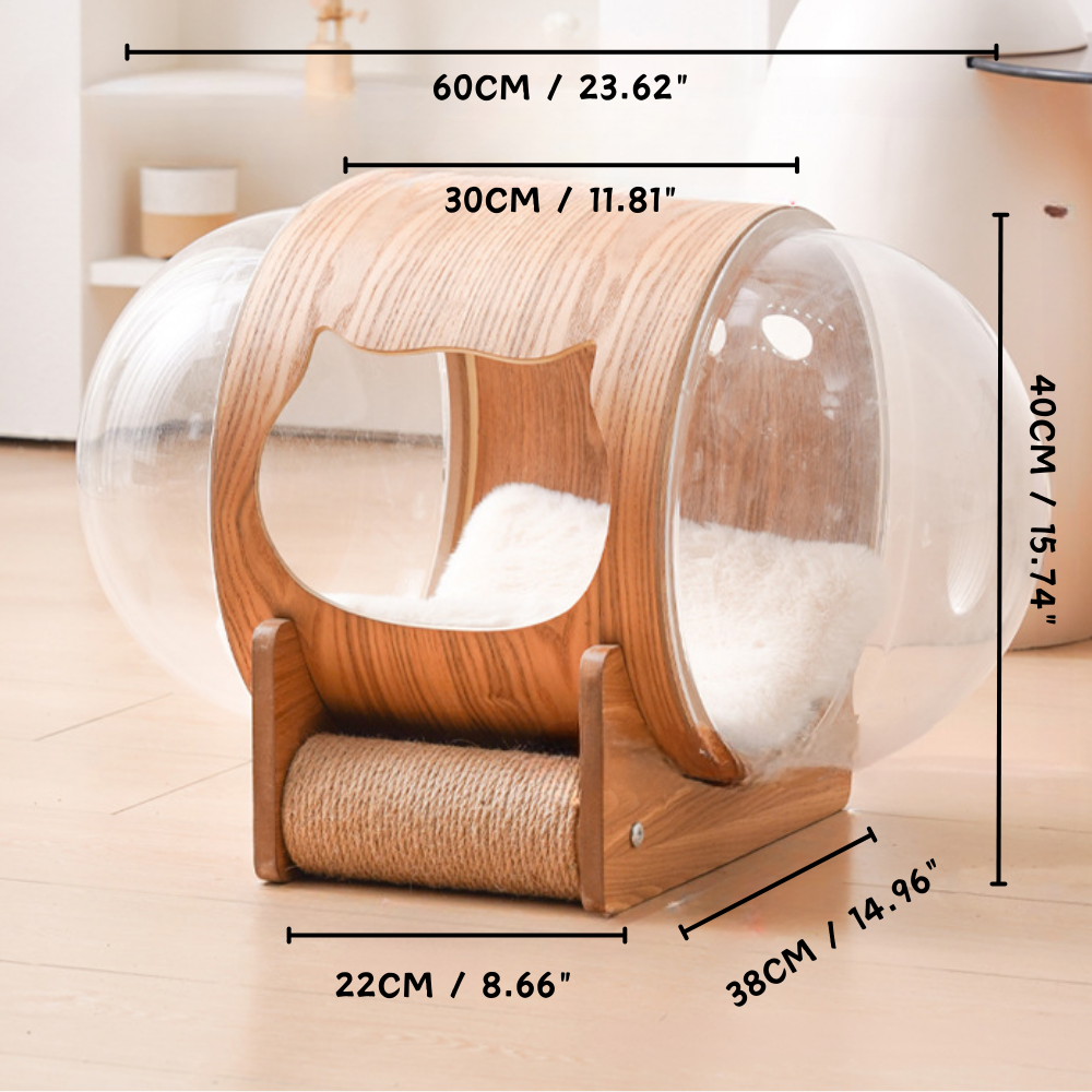 Natural Wood Cat Scratcher Cozy Cat Bed
