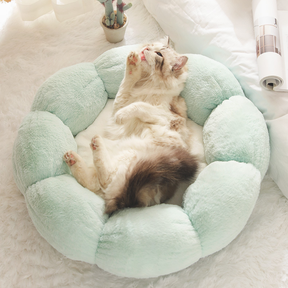 Cozy Flower Plush Soft Bunny Velvet Pet Nest Cat Bed