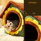 Sunflower Cat House Warm Cozy Cat Bed