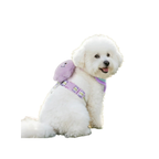 Lightweight Colorblock Dog Harness with Plush Monster Charm