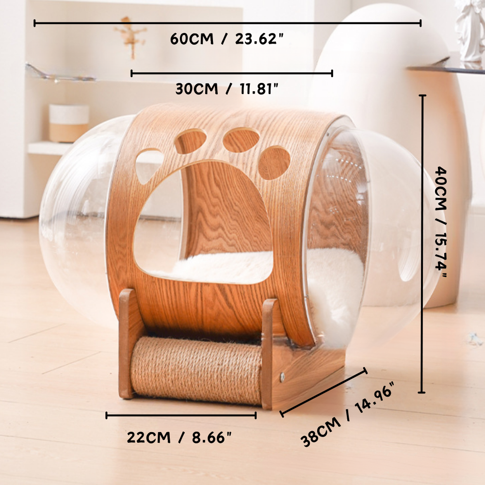 Natural Wood Cat Scratcher Cozy Cat Bed