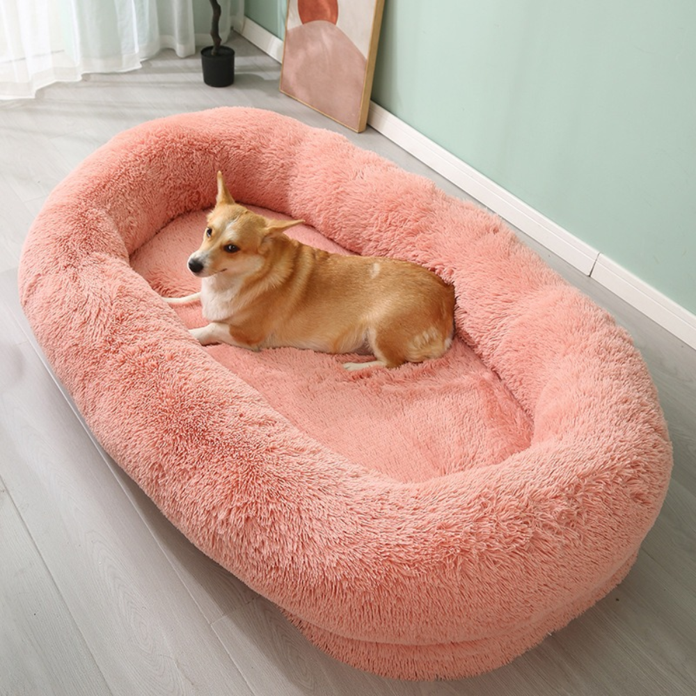 Shaggy Cozy Large Human Dog Bed