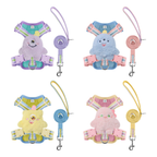 Lightweight Colorblock Dog Harness with Plush Monster Charm