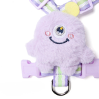 Lightweight Colorblock Dog Harness with Plush Monster Charm