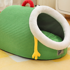 Cartoon Cozy Plush Striped Worm Shape Dog Cat Bed