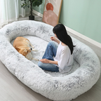Shaggy Cozy Large Human Dog Bed