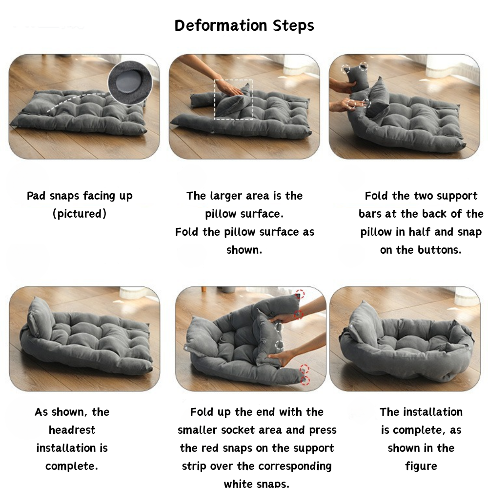 Convertible Multi-Shape Soft Washable Pet Sofa Dog Bed