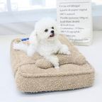 Embroidered Dachshund Plush Dog Bed with Bone Pillow