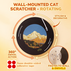 Vinyl Record Cat Scratching Board,Cardboard Cat Scratcher to Protect Sofas, Walls and Floors, with a Rotating Base and Non-Slip Double-Sided Tape，Suitable for Indoor Use or Wall Mounting.