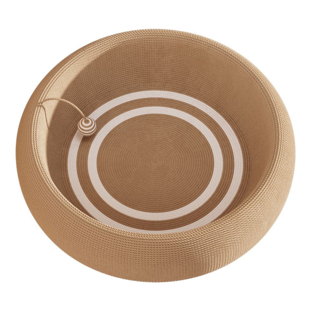 Scratch-Resistant Linen Cat Bed with Ergonomic Curved Design for All Seasons
