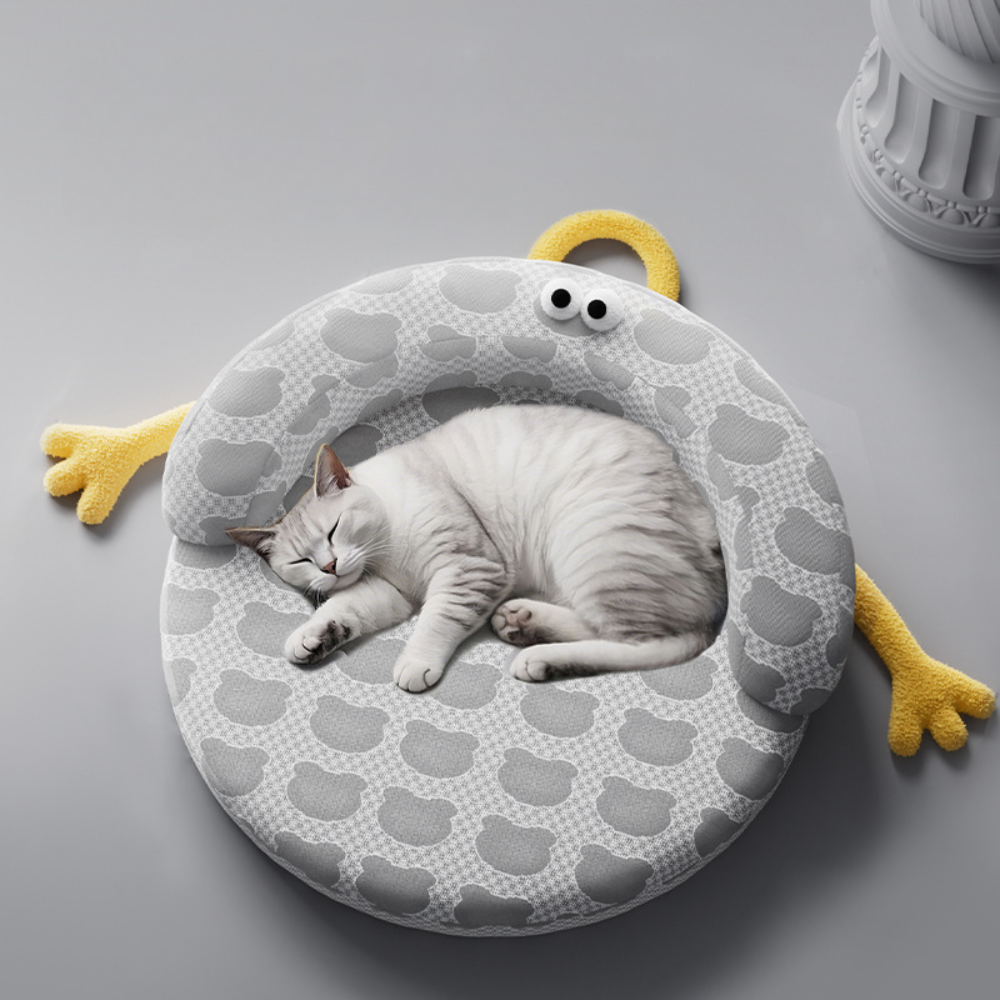 Pet Ice Silk Semi-Circle Cooling Nest Cat Bed
