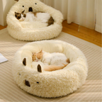 Plush Furry Bear Style Comfortable Cat Bed