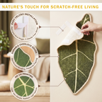 Natural Sisal Cat Scratching Mat,Self-Adhesive Wall Cat Scratch Pad,Large Indoor Leaf-Patterned Cat Scratch Rug are Designed to Protect Walls, Sofas, Floors and Furniture