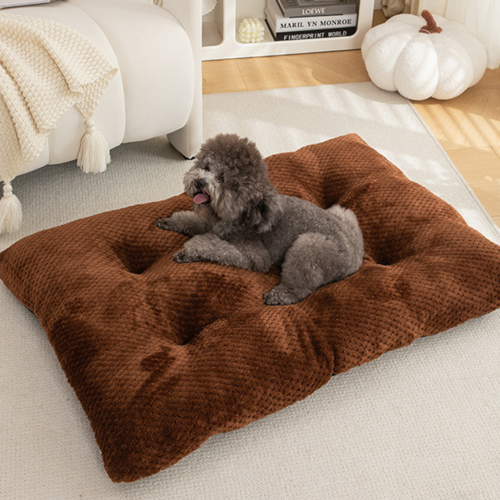 Plush Pineapple Grid Pillow Dog Bed