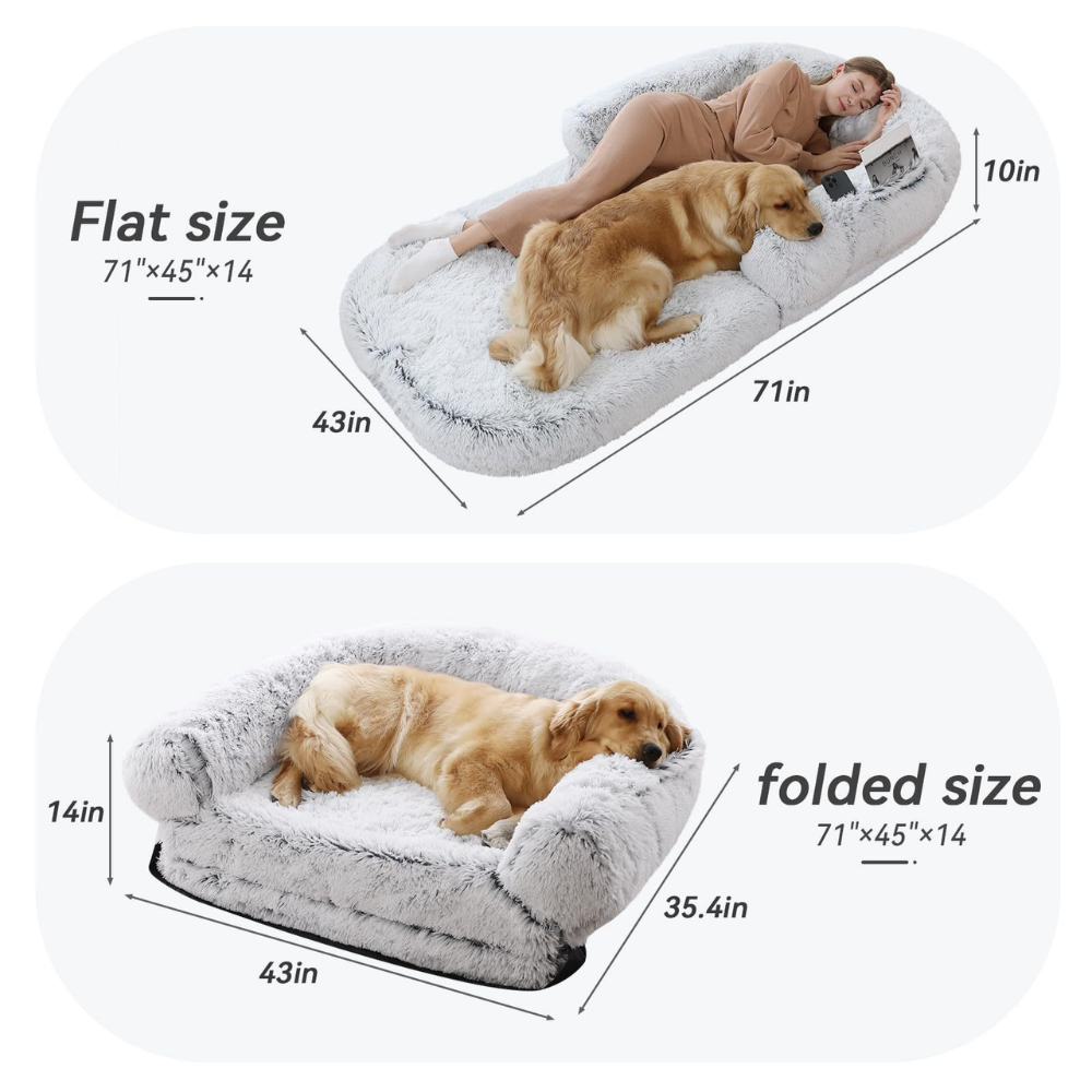 Plush Eco-Friendly Human Soft Dog Bed