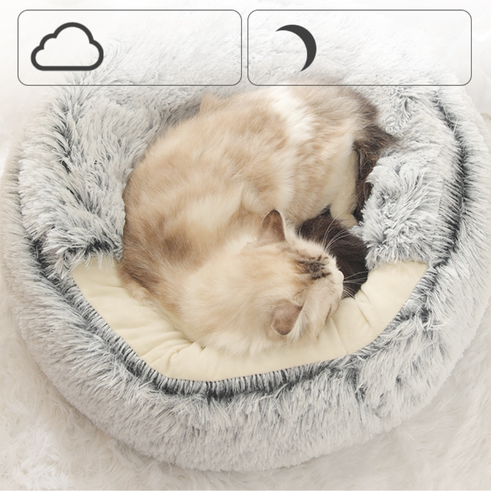 Long Plush Soft & Cozy Fluffy Nest for Deep Sleep Cat Bed