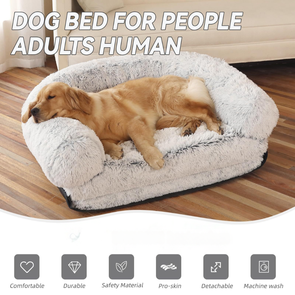 Plush Eco-Friendly Human Soft Dog Bed