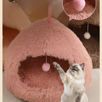 Winter Warm Plush Soft Removable Cushion Cat Bed