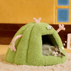 Cozy House with Removable Cushion & Non-Slip Bottom Cat Bed