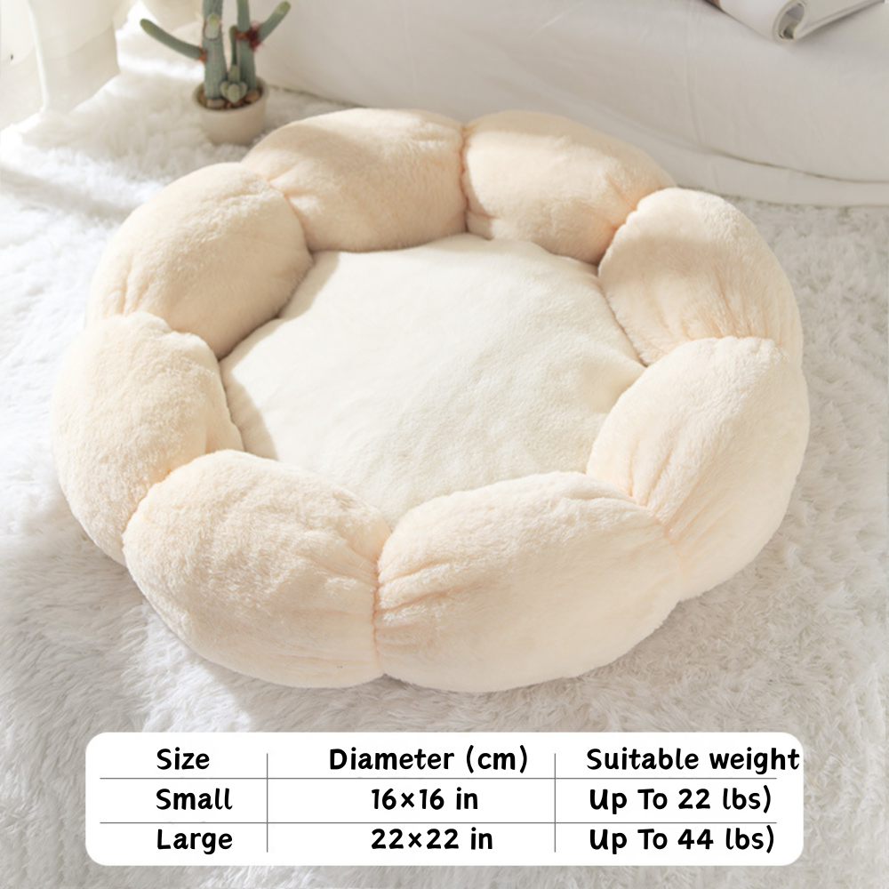 Cozy Flower Plush Soft Bunny Velvet Pet Nest Cat Bed