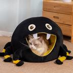 Halloween Spider Warm Plush Cat Bed