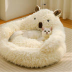 Plush Furry Bear Style Comfortable Cat Bed
