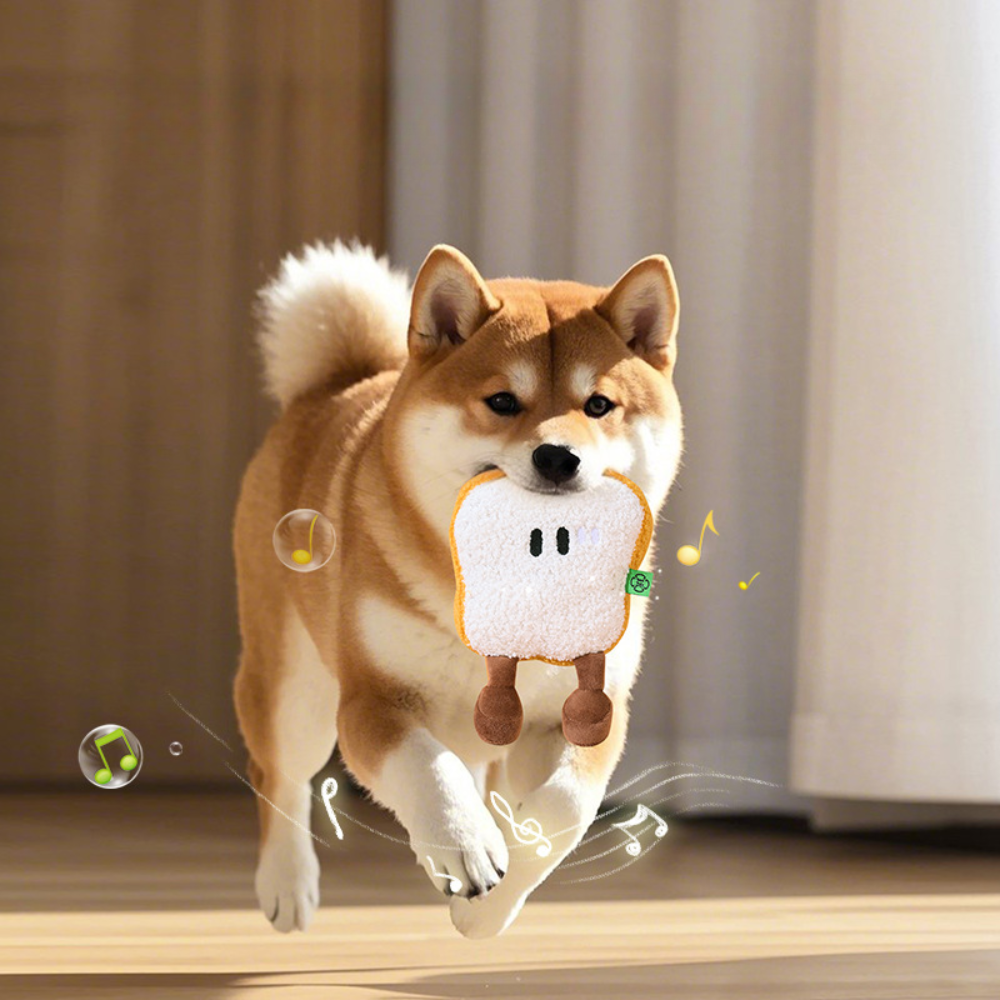 Cute Food Plush Dog Toy Donut Croissant Bread Squeaky Toy