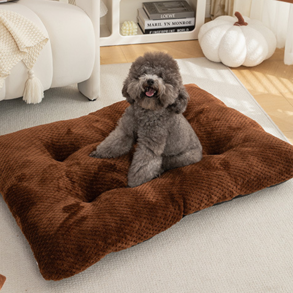 Plush Pineapple Grid Pillow Dog Bed