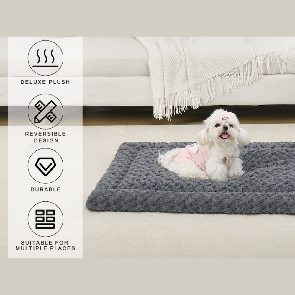 Scratch-Resistant Rose Plush Dog Bed