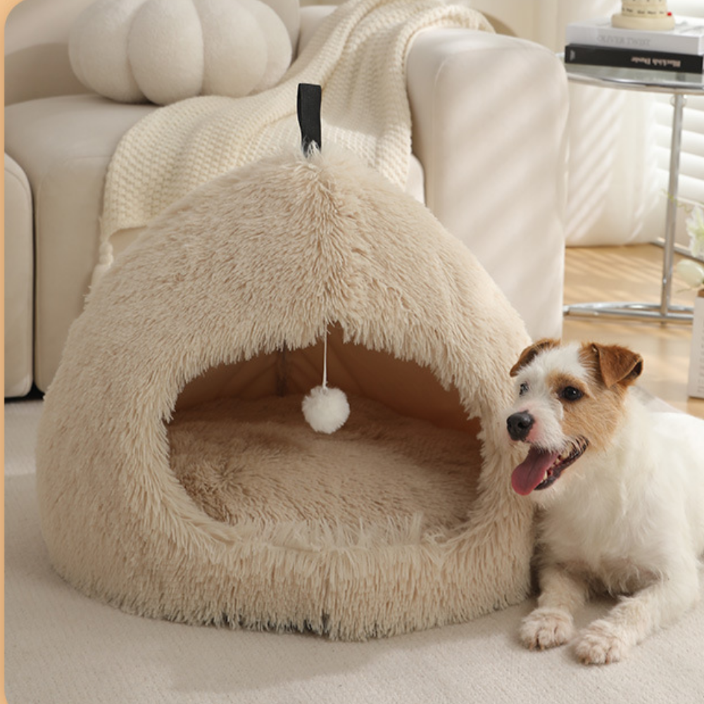 Winter Warm Plush Soft Removable Cushion Cat Bed