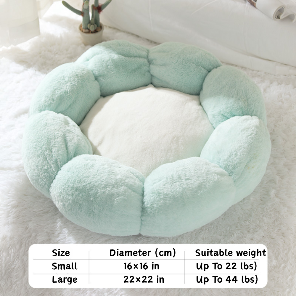 Cozy Flower Plush Soft Bunny Velvet Pet Nest Cat Bed