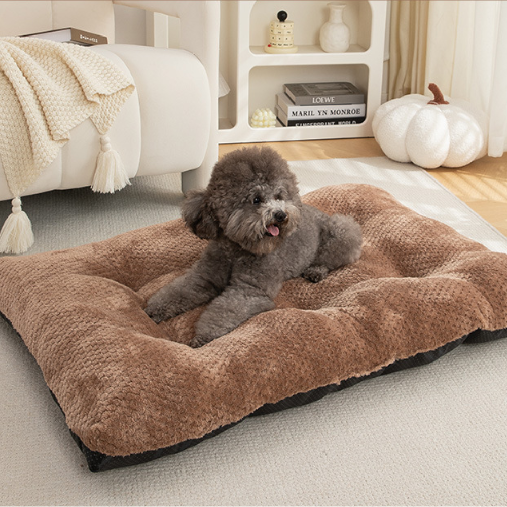 Plush Pineapple Grid Pillow Dog Bed