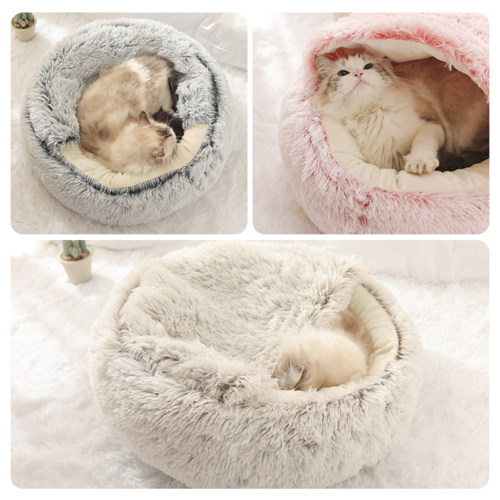 Long Plush Soft & Cozy Fluffy Nest for Deep Sleep Cat Bed