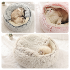 Long Plush Soft & Cozy Fluffy Nest for Deep Sleep Cat Bed