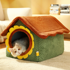 Sunflower Cat House Warm Cozy Cat Bed