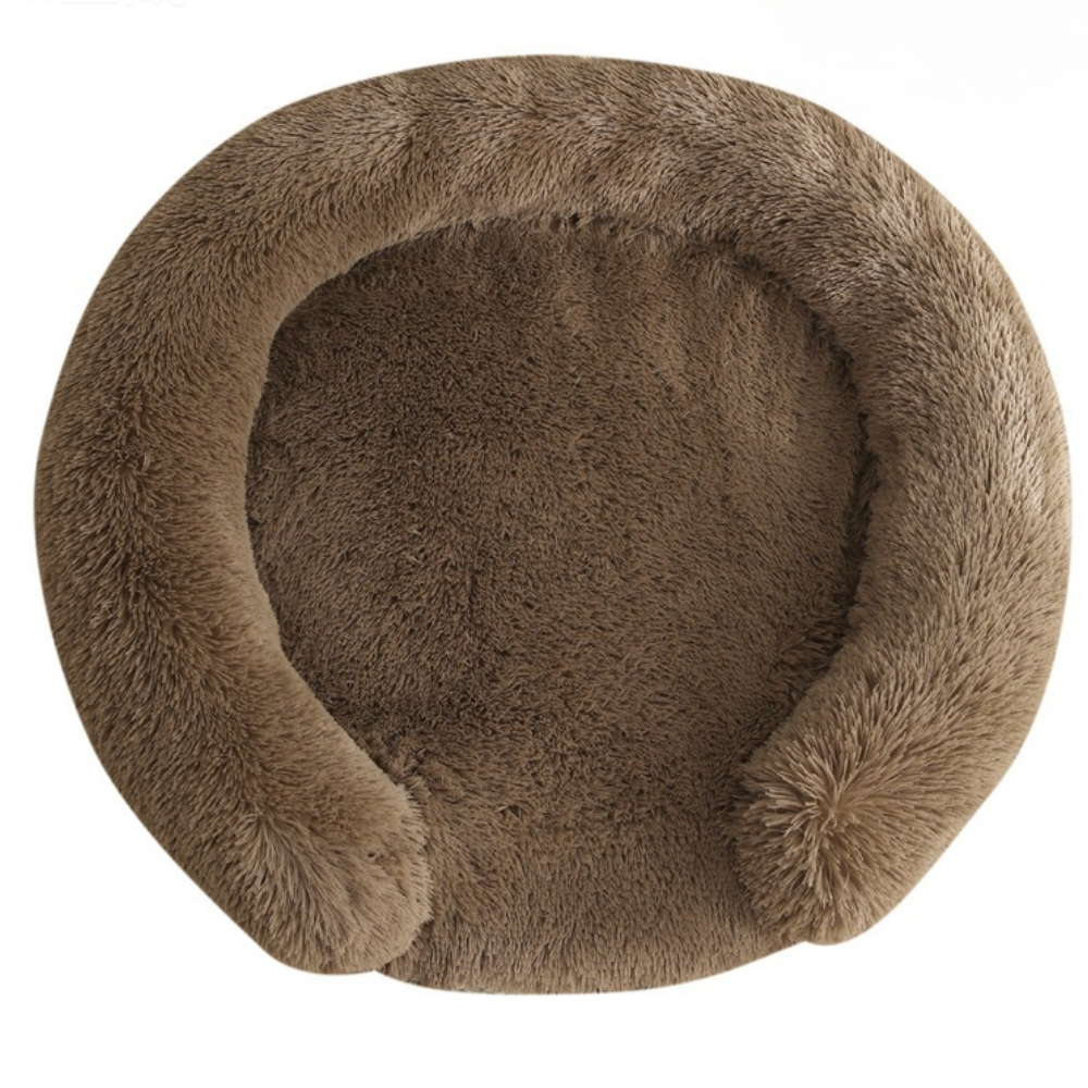 Plush Fluffy Shaggy Round Soft Washable Dog Bed