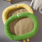 Natural Rattan Embroidery Cat Bed