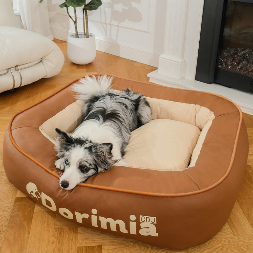 Semi-Enclosed Plush Dog Bed for Winter Warmth and Comfort