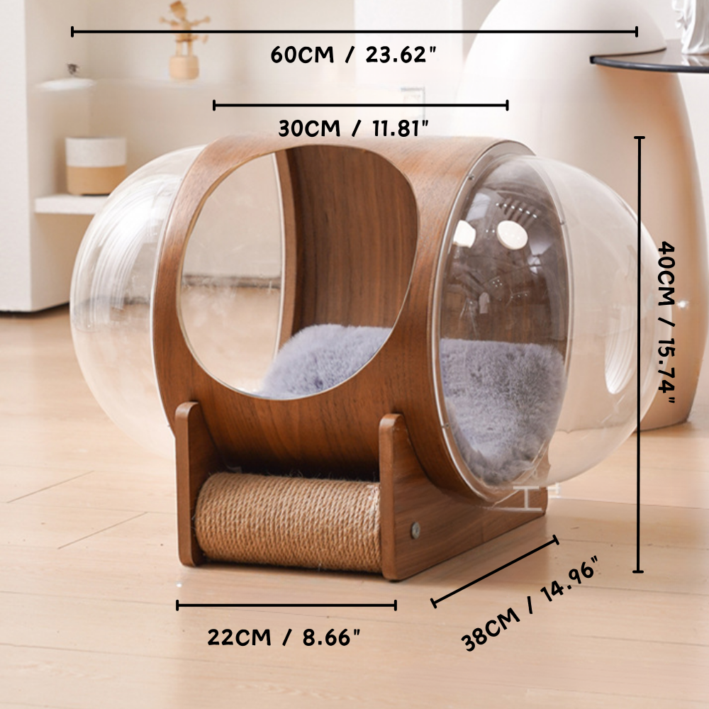 Natural Wood Cat Scratcher Cozy Cat Bed