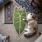 Natural Sisal Cat Scratching Mat,Self-Adhesive Wall Cat Scratch Pad,Large Indoor Leaf-Patterned Cat Scratch Rug are Designed to Protect Walls, Sofas, Floors and Furniture