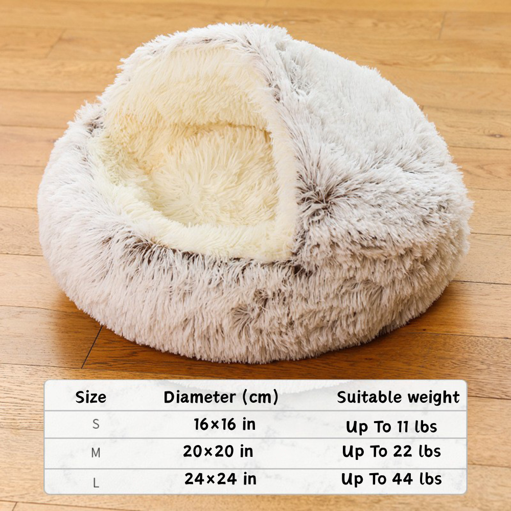 Long Plush Soft & Cozy Fluffy Nest for Deep Sleep Cat Bed