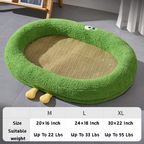Natural Rattan Embroidery Cat Bed