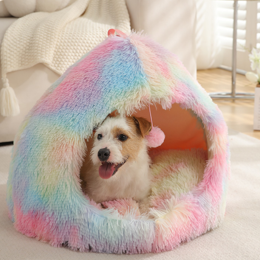 Winter Warm Plush Soft Removable Cushion Cat Bed