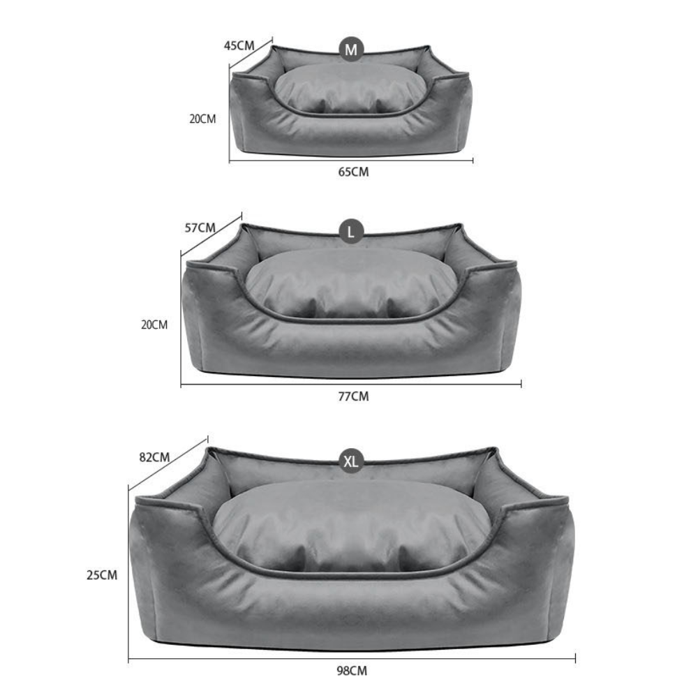 Waterproof Scratch-Resistant Cooling Leather Dog Bed