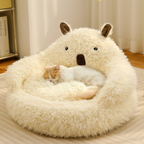 Plush Furry Bear Style Comfortable Cat Bed