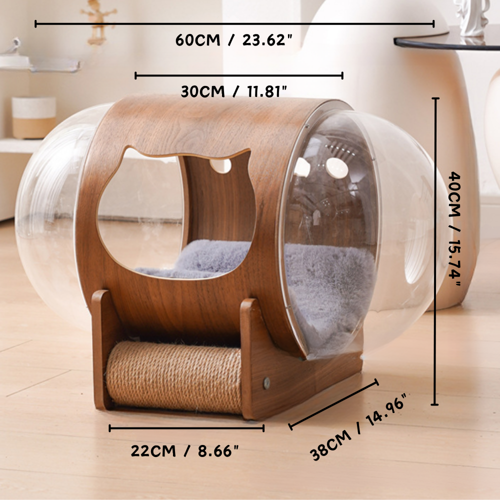 Natural Wood Cat Scratcher Cozy Cat Bed