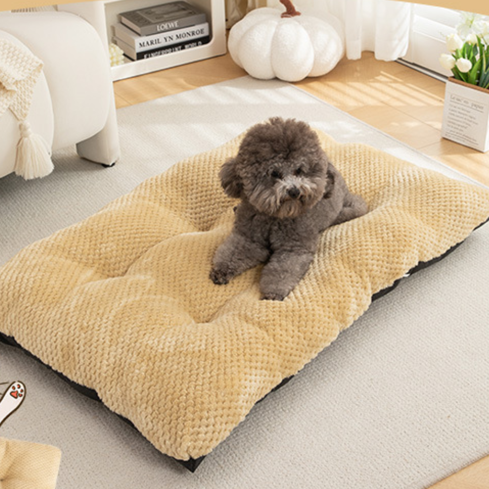 Plush Pineapple Grid Pillow Dog Bed