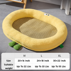 Natural Rattan Embroidery Cat Bed
